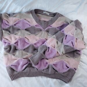 Heavyweight Vintage Wool Oversized Chunky Knit Pastel Sweater